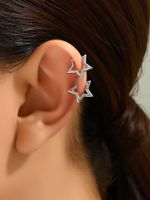 1 Pair Simple Style Pentagram Plating Copper White Gold Plated Ear Cuffs main image 1