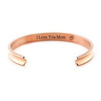 Wholesale Simple Style Letter Stainless Steel Plating Rose Gold Plated Bangle sku image 2