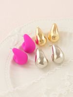 3 Pairs Simple Style Water Droplets Irregular CCB Ear Studs main image 3
