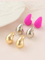 3 Pairs Simple Style Water Droplets Irregular CCB Ear Studs main image 1
