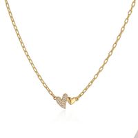 Ig Style Elegant Simple Style Heart Shape Copper Plating Inlay Zircon 18k Gold Plated Bracelets Necklace sku image 2