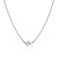 Ig Style Elegant Simple Style Heart Shape Copper Plating Inlay Zircon 18k Gold Plated Bracelets Necklace main image 5