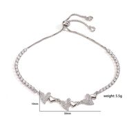 Ig Style Elegant Simple Style Heart Shape Copper Plating Inlay Zircon 18k Gold Plated Bracelets Necklace main image 8