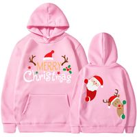 Unisex Kapuzenpullover Lange Ärmel Unisex-hoodies Drucken Weihnachten Weihnachtsmann Brief Rentier main image 3