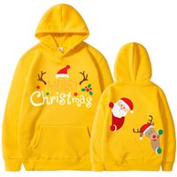 Unisex Kapuzenpullover Lange Ärmel Unisex-hoodies Drucken Weihnachten Weihnachtsmann Brief Rentier main image 5