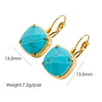 1 Pair Classical Simple Style Geometric Plating Inlay 304 Stainless Steel Natural Stone 14K Gold Plated Drop Earrings sku image 3