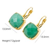 1 Pair Classical Simple Style Geometric Plating Inlay 304 Stainless Steel Natural Stone 14K Gold Plated Drop Earrings sku image 3