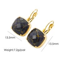 1 Pair Classical Simple Style Geometric Plating Inlay 304 Stainless Steel Natural Stone 14K Gold Plated Drop Earrings sku image 6