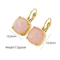 1 Pair Classical Simple Style Geometric Plating Inlay 304 Stainless Steel Natural Stone 14K Gold Plated Drop Earrings sku image 1