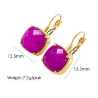 1 Pair Classical Simple Style Geometric Plating Inlay 304 Stainless Steel Natural Stone 14K Gold Plated Drop Earrings sku image 7