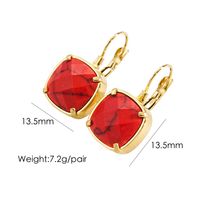 1 Pair Classical Simple Style Geometric Plating Inlay 304 Stainless Steel Natural Stone 14K Gold Plated Drop Earrings sku image 9