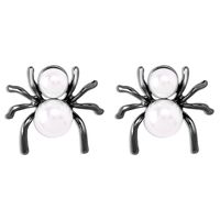 Wholesale Jewelry Exaggerated Funny Simple Style Spider Artificial Pearl Alloy Ear Studs sku image 2