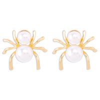 Wholesale Jewelry Exaggerated Funny Simple Style Spider Artificial Pearl Alloy Ear Studs sku image 1