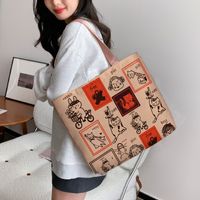 Women's Large Spring&summer Canvas Streetwear Shoulder Bag Canvas Bag sku image 45
