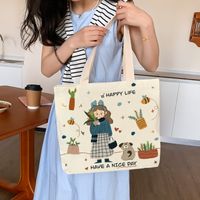 Women's Cute Cartoon Canvas Shopping Bags sku image 16