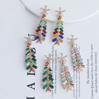 1 Pair Classical Ethnic Style Leaf Leaves Tassel Plating Inlay Alloy Artificial Gemstones Gold Plated Drop Earrings main image 1