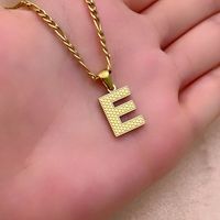 304 Stainless Steel Titanium Steel K Gold Plated Hip-Hop Simple Style Roman Style Polishing Plating Letter Pendant Necklace main image 8