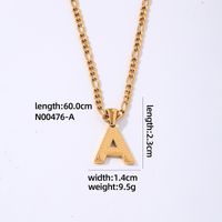 304 Stainless Steel Titanium Steel K Gold Plated Hip-Hop Simple Style Roman Style Polishing Plating Letter Pendant Necklace sku image 1