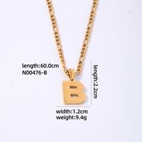 304 Stainless Steel Titanium Steel K Gold Plated Hip-Hop Simple Style Roman Style Polishing Plating Letter Pendant Necklace sku image 2