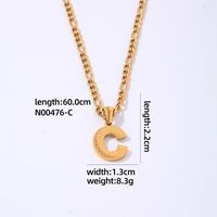 304 Stainless Steel Titanium Steel K Gold Plated Hip-Hop Simple Style Roman Style Polishing Plating Letter Pendant Necklace sku image 3