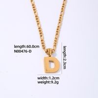 304 Stainless Steel Titanium Steel K Gold Plated Hip-Hop Simple Style Roman Style Polishing Plating Letter Pendant Necklace sku image 4