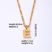 304 Stainless Steel Titanium Steel K Gold Plated Hip-Hop Simple Style Roman Style Polishing Plating Letter Pendant Necklace sku image 5