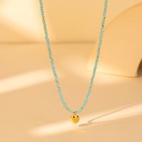 Sweet Simple Style Heart Shape Artificial Crystal Copper Beaded Plating Women's Pendant Necklace main image 2