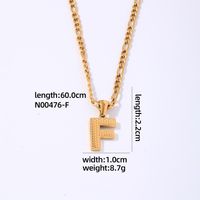 304 Stainless Steel Titanium Steel K Gold Plated Hip-Hop Simple Style Roman Style Polishing Plating Letter Pendant Necklace sku image 6