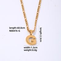 304 Stainless Steel Titanium Steel K Gold Plated Hip-Hop Simple Style Roman Style Polishing Plating Letter Pendant Necklace sku image 7
