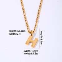 304 Stainless Steel Titanium Steel K Gold Plated Hip-Hop Simple Style Roman Style Polishing Plating Letter Pendant Necklace sku image 8