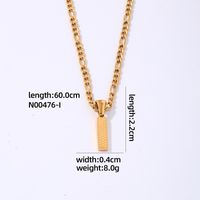 304 Stainless Steel Titanium Steel K Gold Plated Hip-Hop Simple Style Roman Style Polishing Plating Letter Pendant Necklace sku image 9