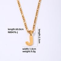 304 Stainless Steel Titanium Steel K Gold Plated Hip-Hop Simple Style Roman Style Polishing Plating Letter Pendant Necklace sku image 10