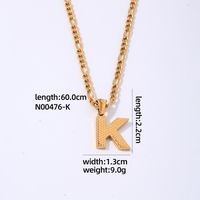 304 Stainless Steel Titanium Steel K Gold Plated Hip-Hop Simple Style Roman Style Polishing Plating Letter Pendant Necklace sku image 11