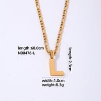 304 Stainless Steel Titanium Steel K Gold Plated Hip-Hop Simple Style Roman Style Polishing Plating Letter Pendant Necklace sku image 12