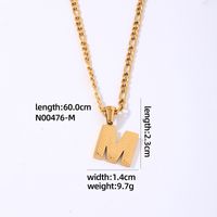 304 Stainless Steel Titanium Steel K Gold Plated Hip-Hop Simple Style Roman Style Polishing Plating Letter Pendant Necklace sku image 13