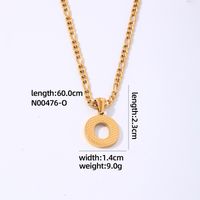 304 Stainless Steel Titanium Steel K Gold Plated Hip-Hop Simple Style Roman Style Polishing Plating Letter Pendant Necklace sku image 15
