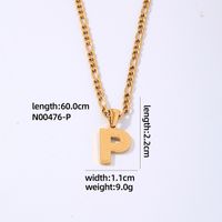 304 Stainless Steel Titanium Steel K Gold Plated Hip-Hop Simple Style Roman Style Polishing Plating Letter Pendant Necklace sku image 16