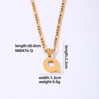 304 Stainless Steel Titanium Steel K Gold Plated Hip-Hop Simple Style Roman Style Polishing Plating Letter Pendant Necklace sku image 17