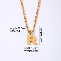 304 Stainless Steel Titanium Steel K Gold Plated Hip-Hop Simple Style Roman Style Polishing Plating Letter Pendant Necklace sku image 18