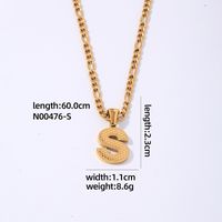 304 Stainless Steel Titanium Steel K Gold Plated Hip-Hop Simple Style Roman Style Polishing Plating Letter Pendant Necklace sku image 19