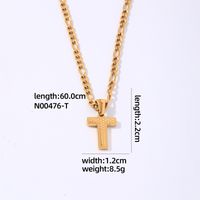 304 Stainless Steel Titanium Steel K Gold Plated Hip-Hop Simple Style Roman Style Polishing Plating Letter Pendant Necklace sku image 20