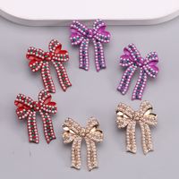 1 Pair Romantic Sweet Bow Knot Enamel Plating Alloy Zircon Gold Plated Ear Studs main image 1