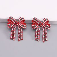 1 Pair Romantic Sweet Bow Knot Enamel Plating Alloy Zircon Gold Plated Ear Studs main image 4