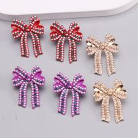 1 Pair Romantic Sweet Bow Knot Enamel Plating Alloy Zircon Gold Plated Ear Studs main image 6