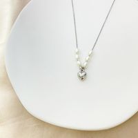Elegant Princess Solid Color Stainless Steel Plating White Gold Plated Pendant Necklace main image 9