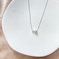 Elegant Princess Solid Color Stainless Steel Plating White Gold Plated Pendant Necklace main image 7