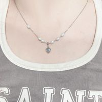 Elegant Princess Solid Color Stainless Steel Plating White Gold Plated Pendant Necklace main image 2
