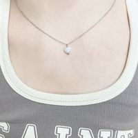 Elegant Princess Solid Color Stainless Steel Plating White Gold Plated Pendant Necklace main image 6