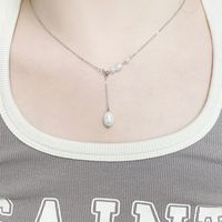 Elegant Princess Solid Color Stainless Steel Plating White Gold Plated Pendant Necklace main image 5