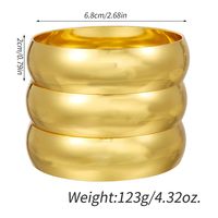 Vintage Style Simple Style Roman Style Solid Color Copper 18k Gold Plated Bangle In Bulk sku image 1